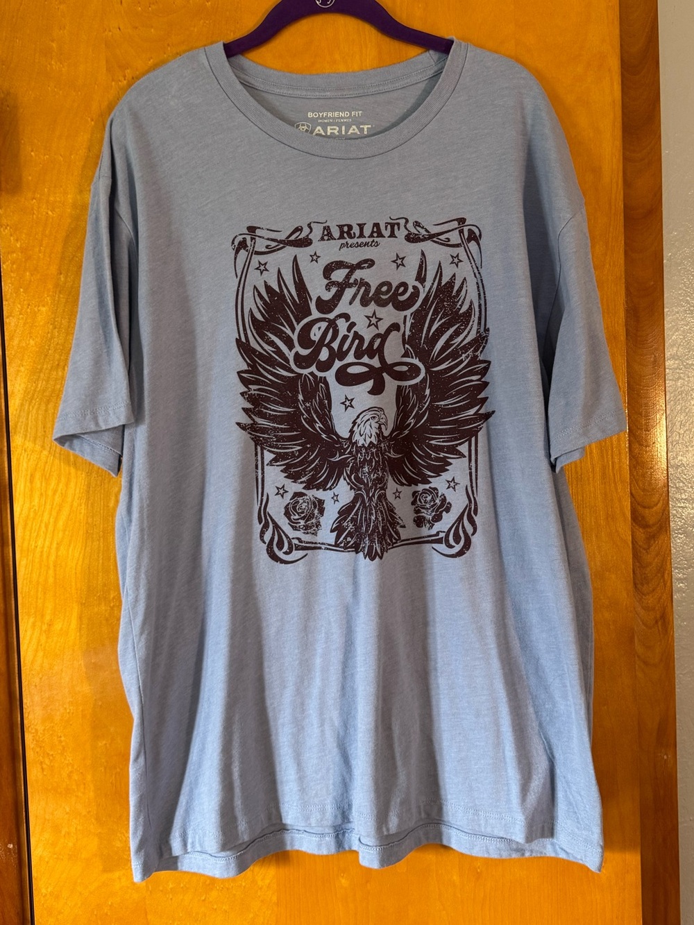 Ariat Light Blue 'Free Bird' Eagle Graphic Short Sleeve Tee